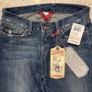 Lucky Brand Lil Maggie Ultra Low Rose Slim Fit Bootleg Jeans Size 8/29 32L